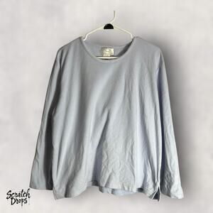 Oscar de la Renta XL Light Blue Shirt Long Sleeve Casual Fashion Top Women's